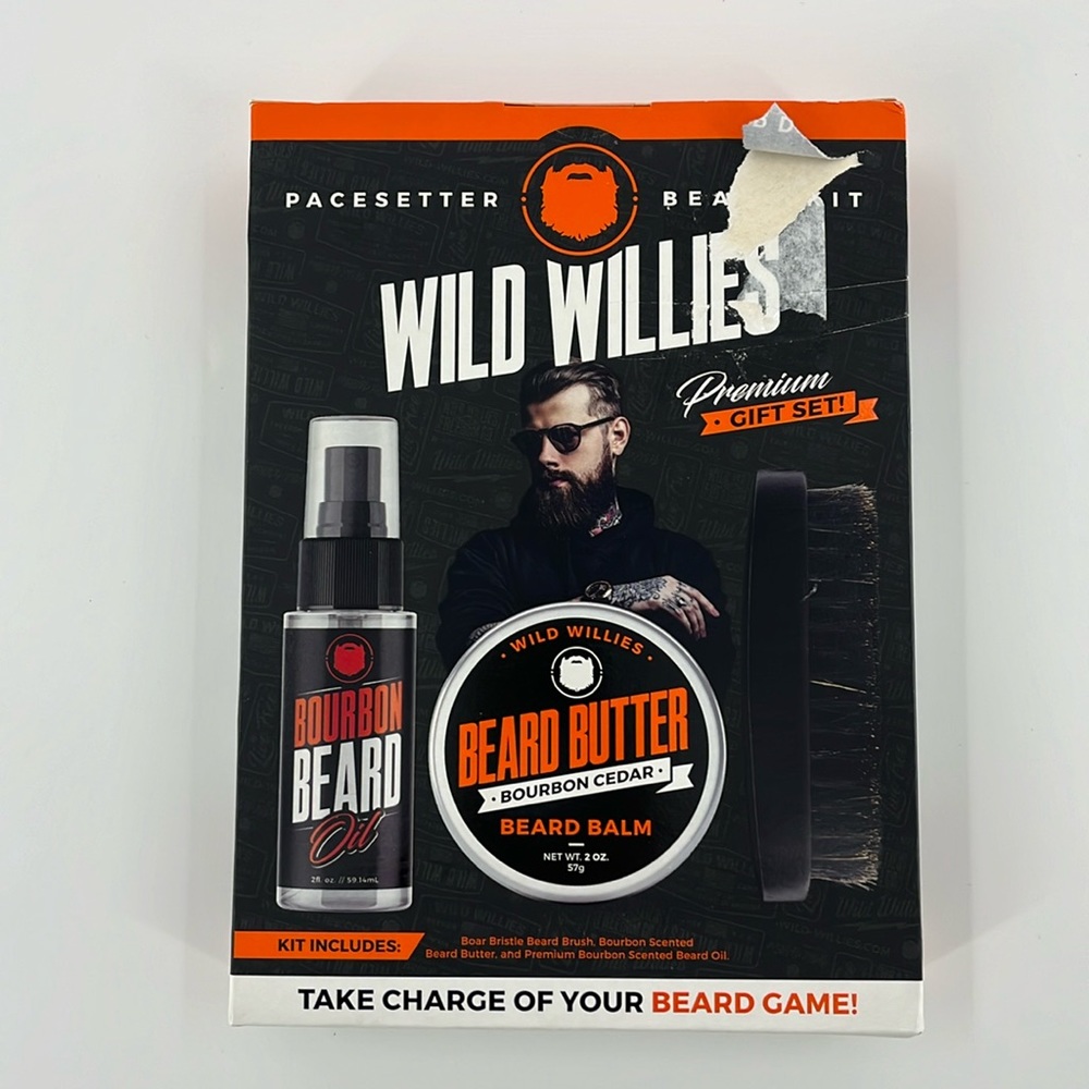 WILD WILLIES Premium Gift Set Beard Oil Beard Butter And Brush for Men New